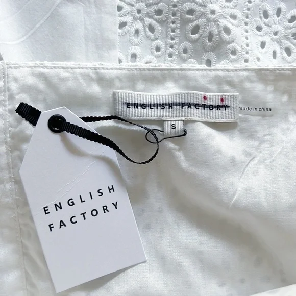 English Factory Eyelet Midi Dress White NWT Midi